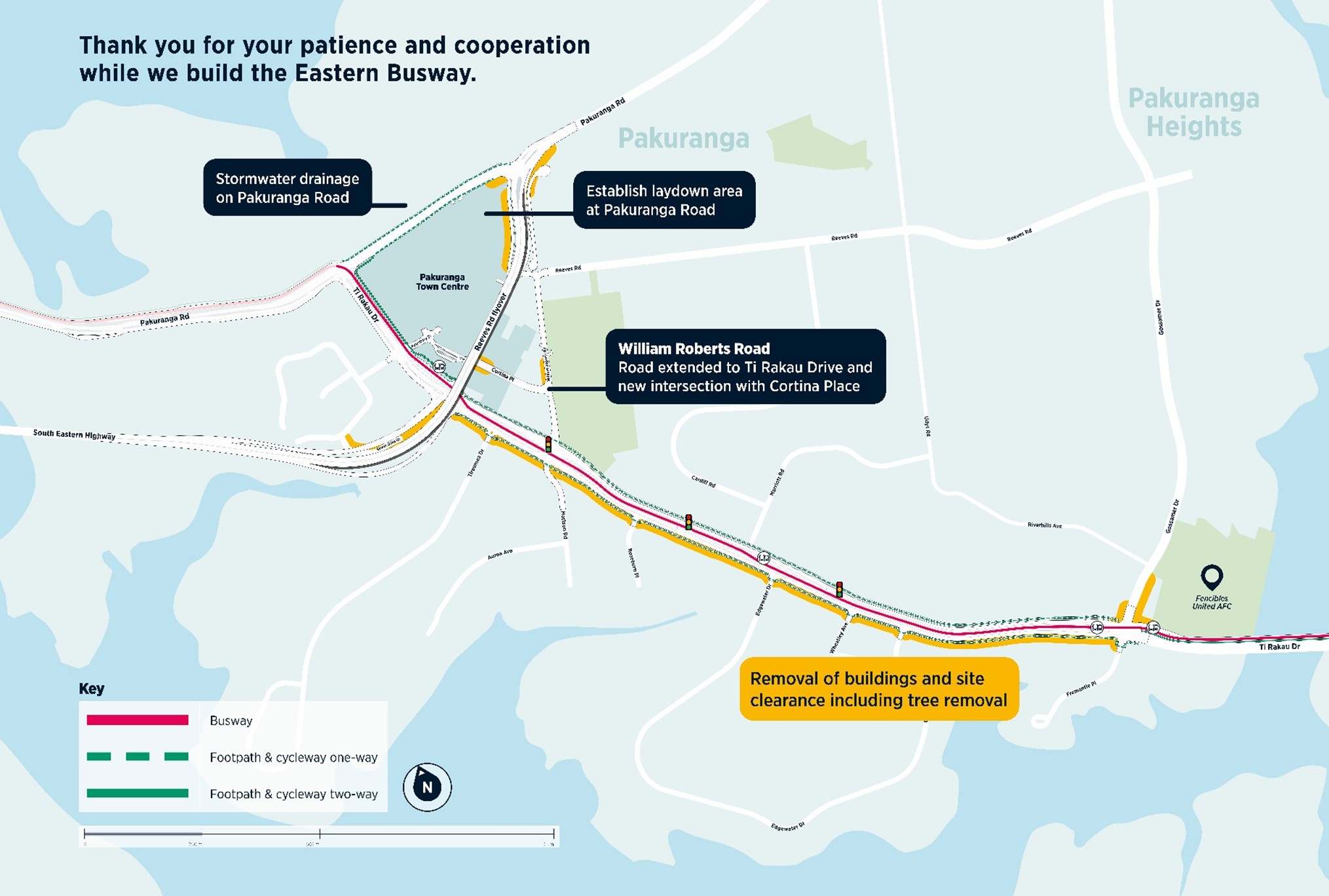 Eastern Busway project route