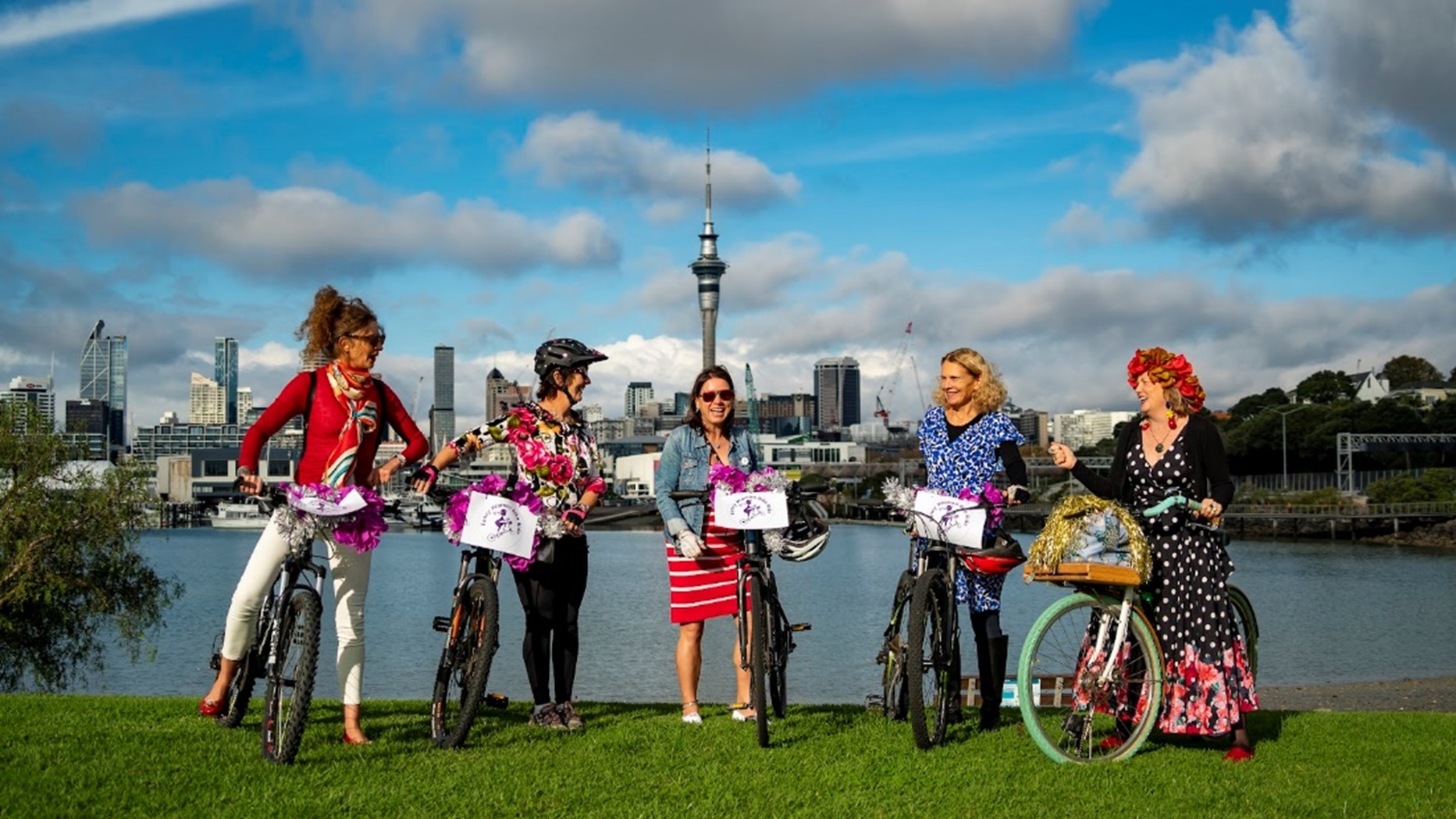 Auckland fancy women bike ride
