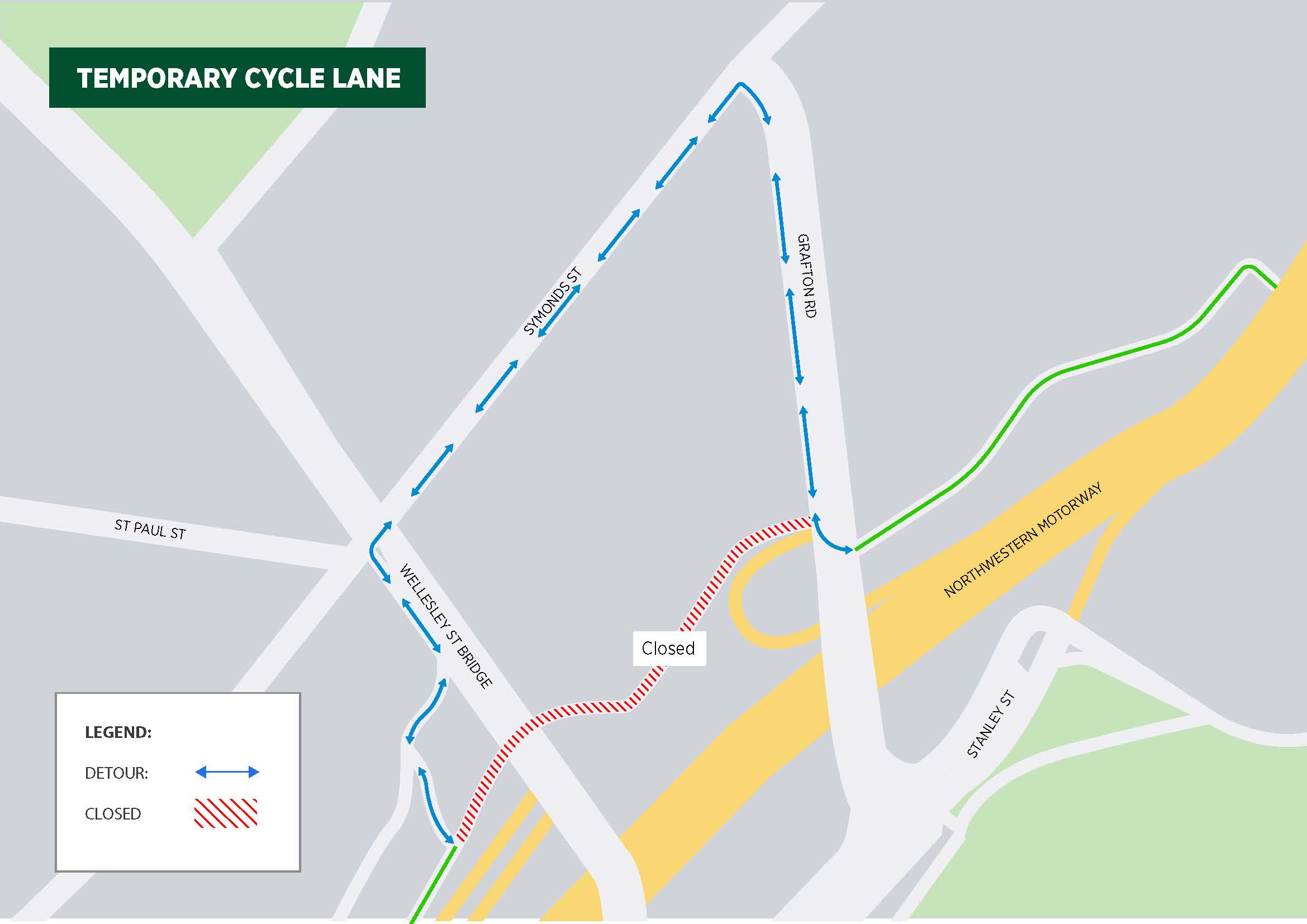 Grafton Gulley cycleway update - temporary route change