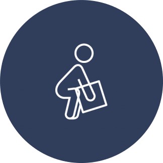 Icon of a person bending to lift a box