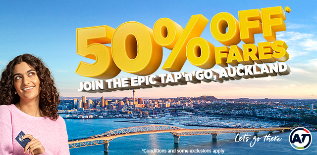 50% off fares - Join the Epic Tap'n'Go, Auckland