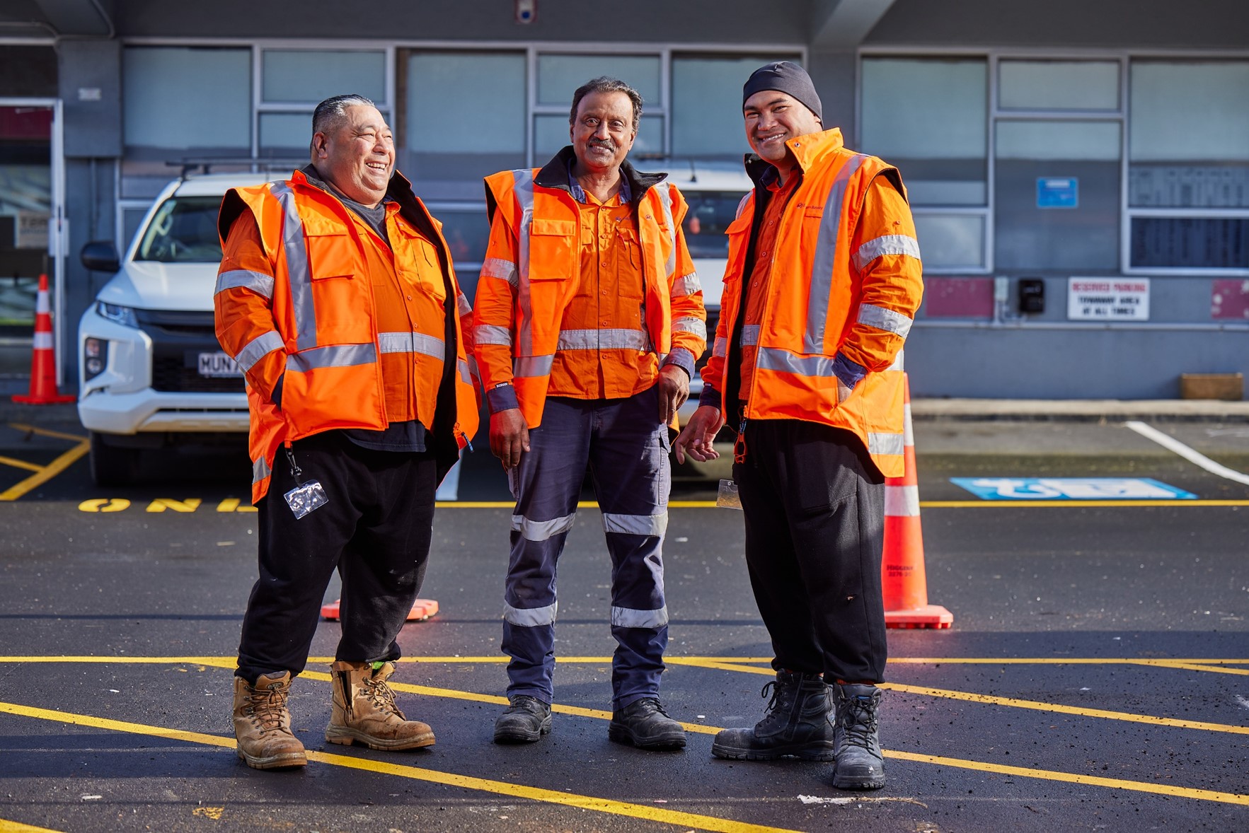Eastern Busway construction team members