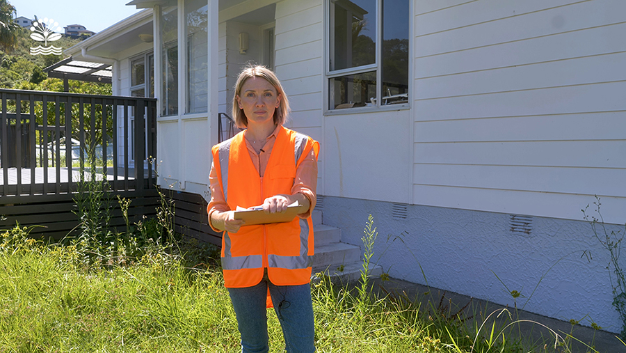 Gina doing a site visit