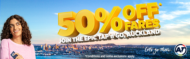 50% off fares - Join the Epic Tap'n'Go, Auckland