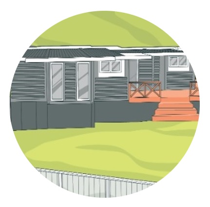 illustration of a small grey house