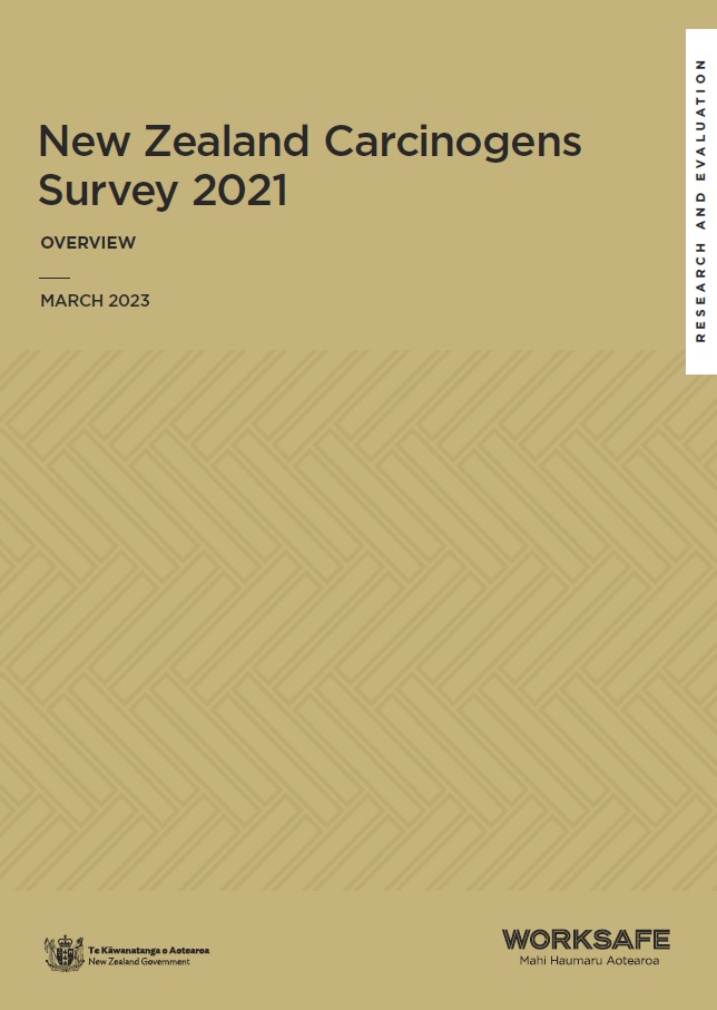 Cover of the New Zealand Carcinogens Survey 2021