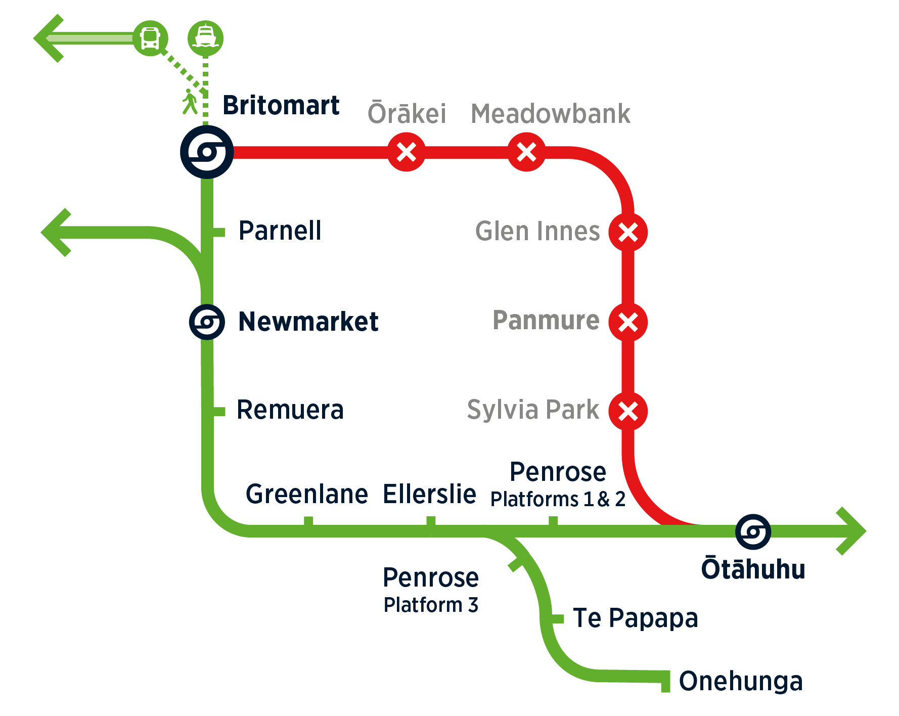 Map of Stage 2 of the Rail Network Rebuild