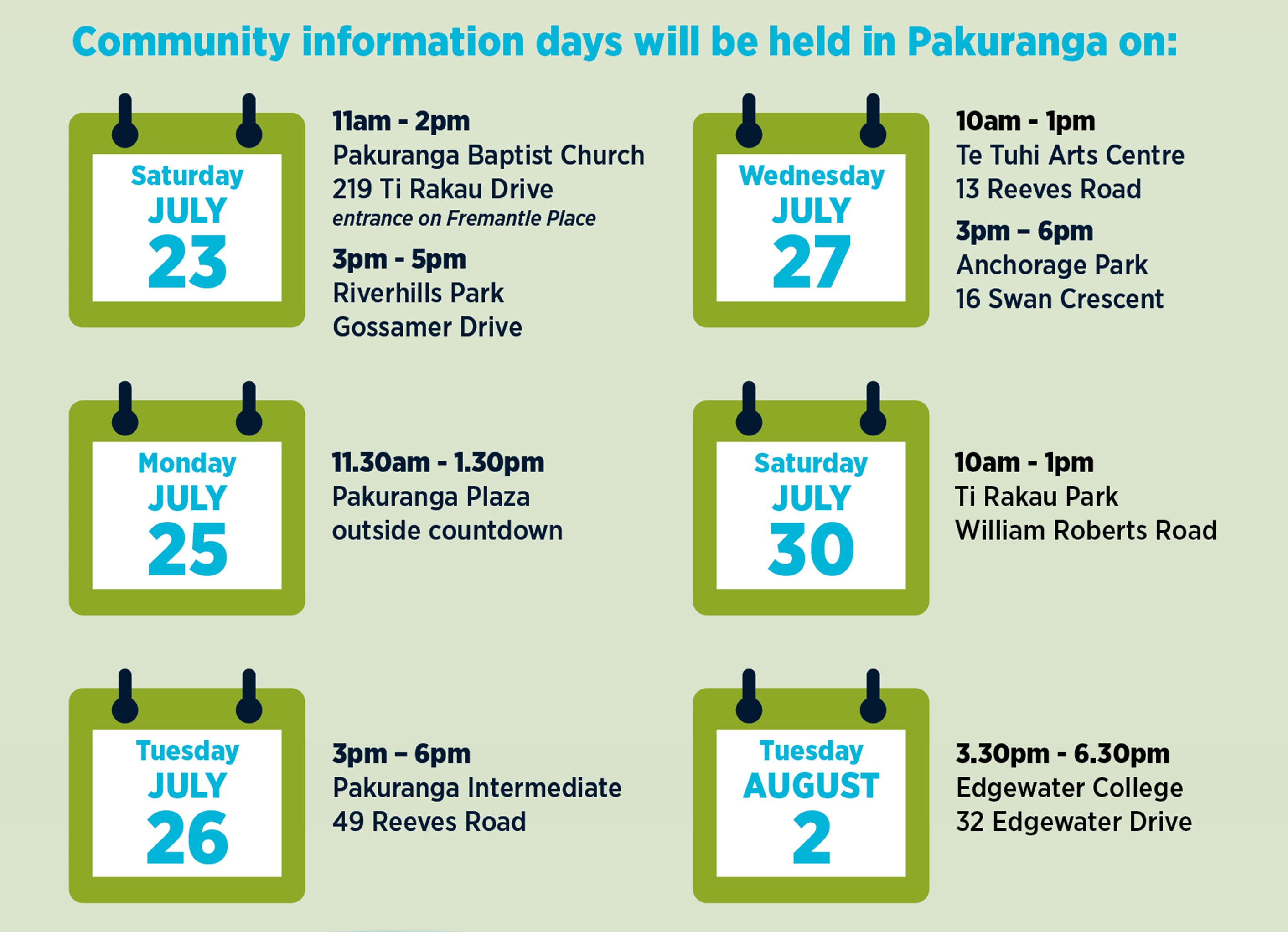 Community information days